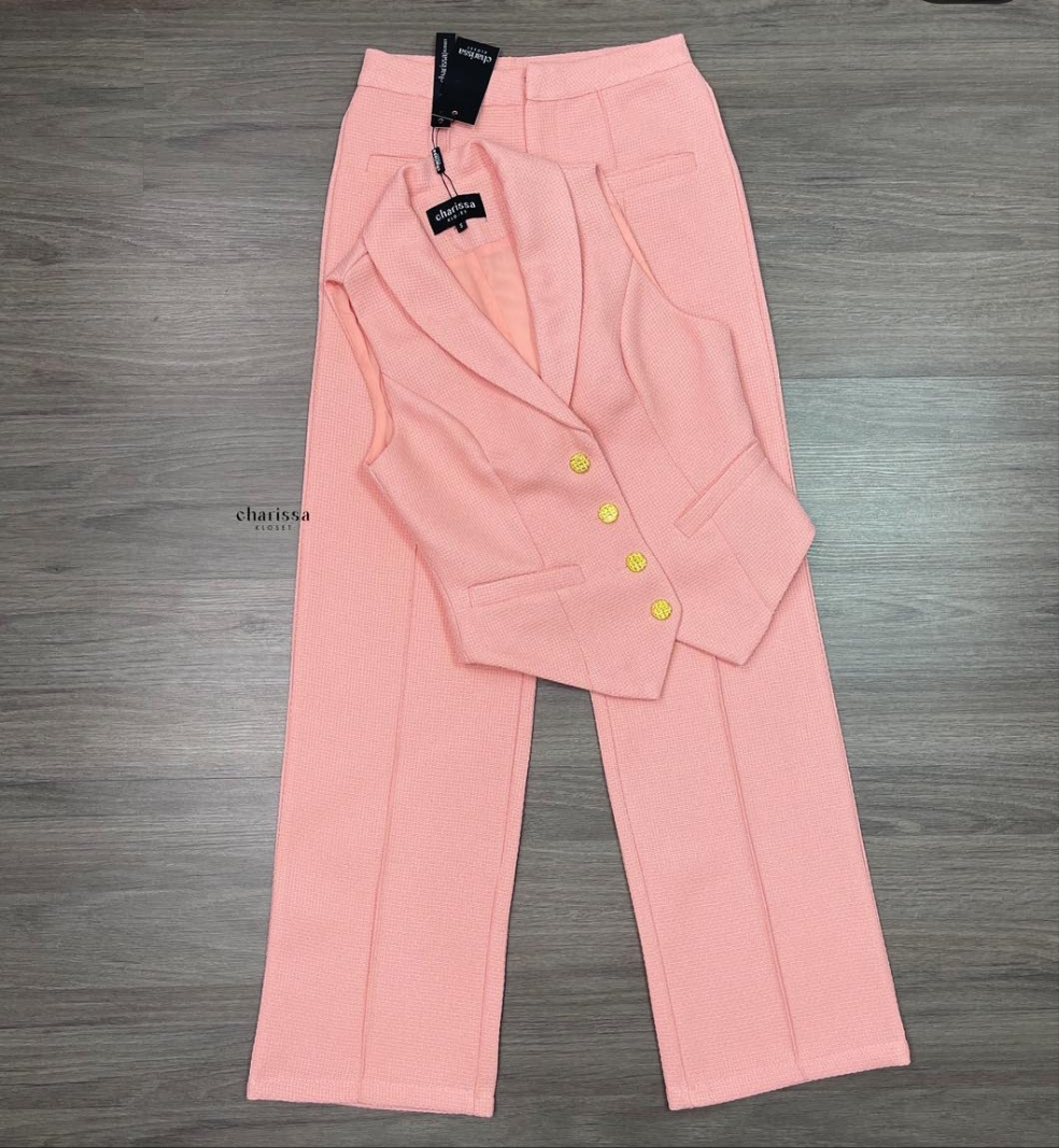 Pink Waistcoat Set