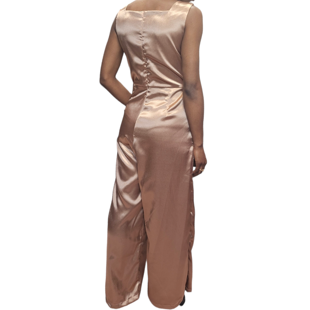 Dark Gold Satin Jumpsuit