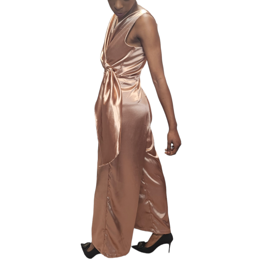 Dark Gold Satin Jumpsuit