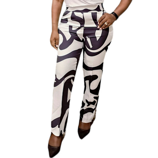 Black & White Print Trousers