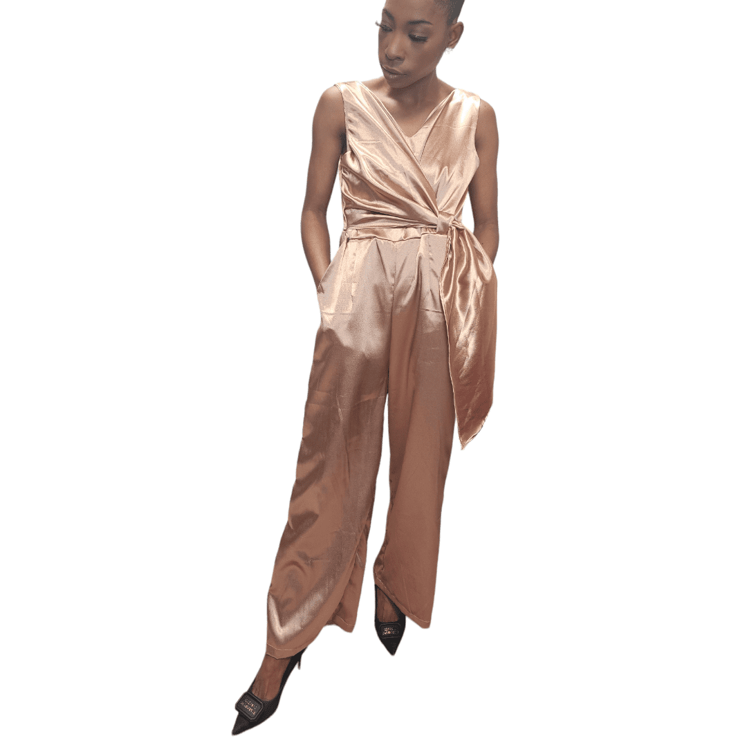 Dark Gold Satin Jumpsuit