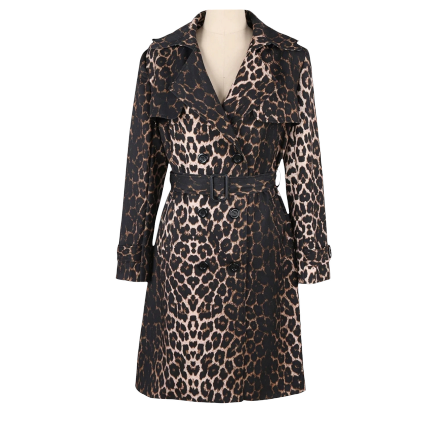 Leopard Print Trench Coat