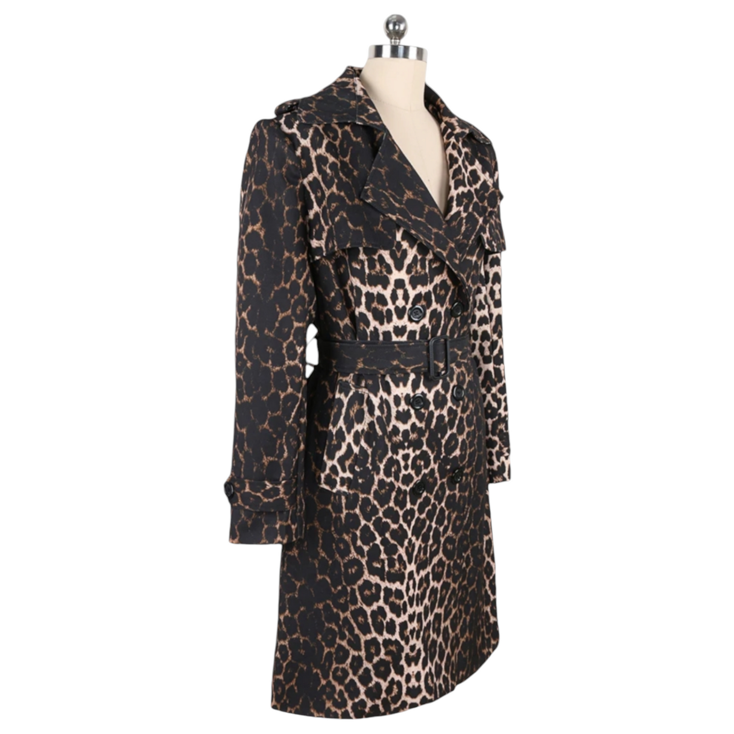 Leopard Print Trench Coat