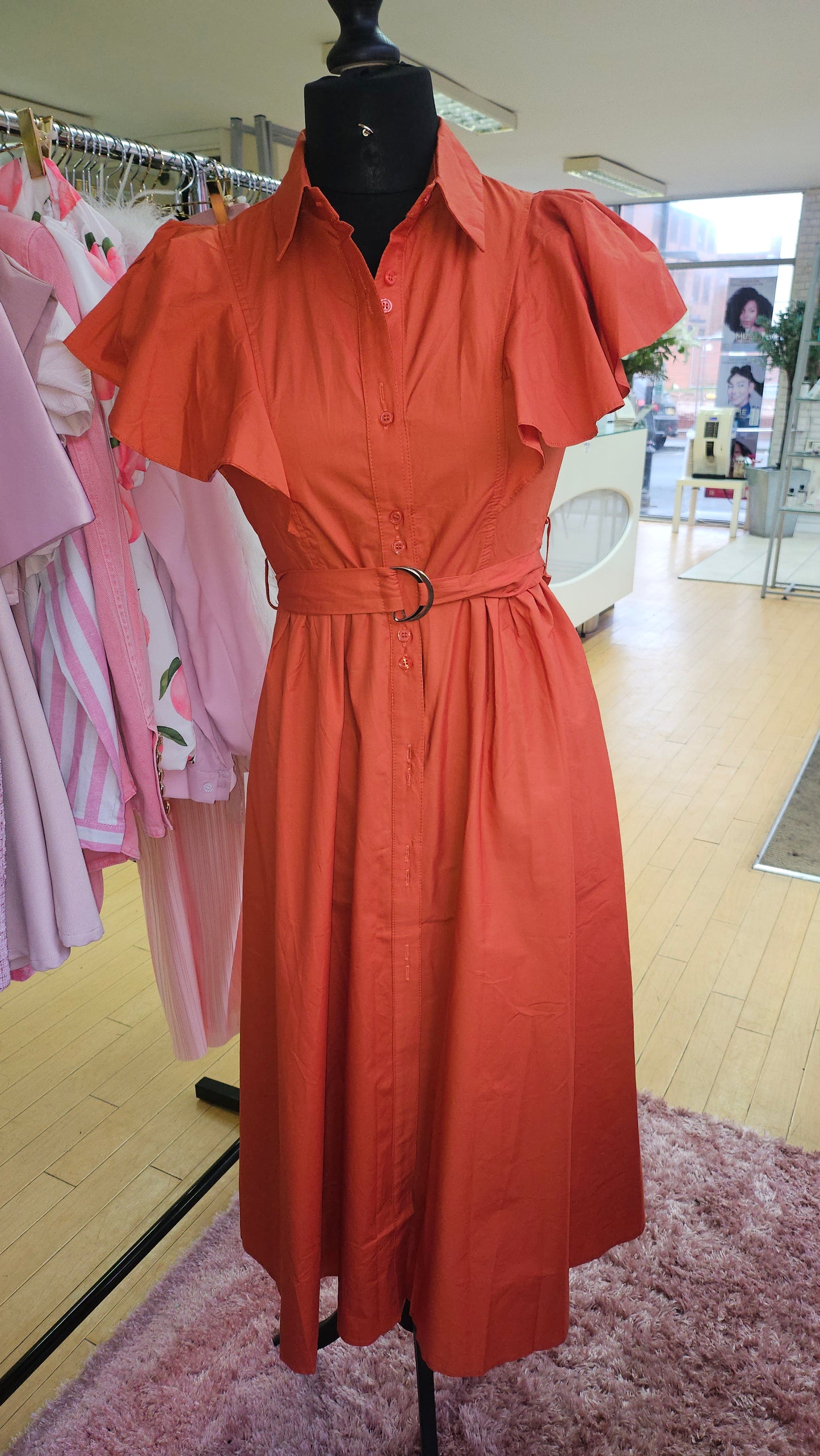 Orange Midaxi Dress