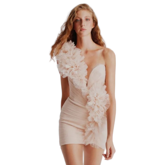 Champagne Ruffle Dress